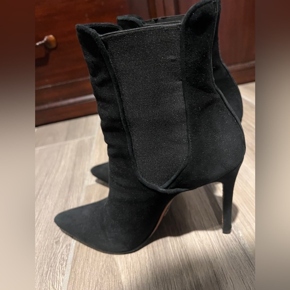 Schutz Stiletto Black Suede Ankle Boot - Picture 4 of 7